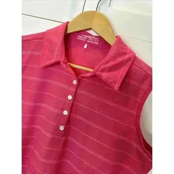 Nike Golf Dri-Fit Pink Women's Sleeveless Polo Size Medium - Picture 3 of 12